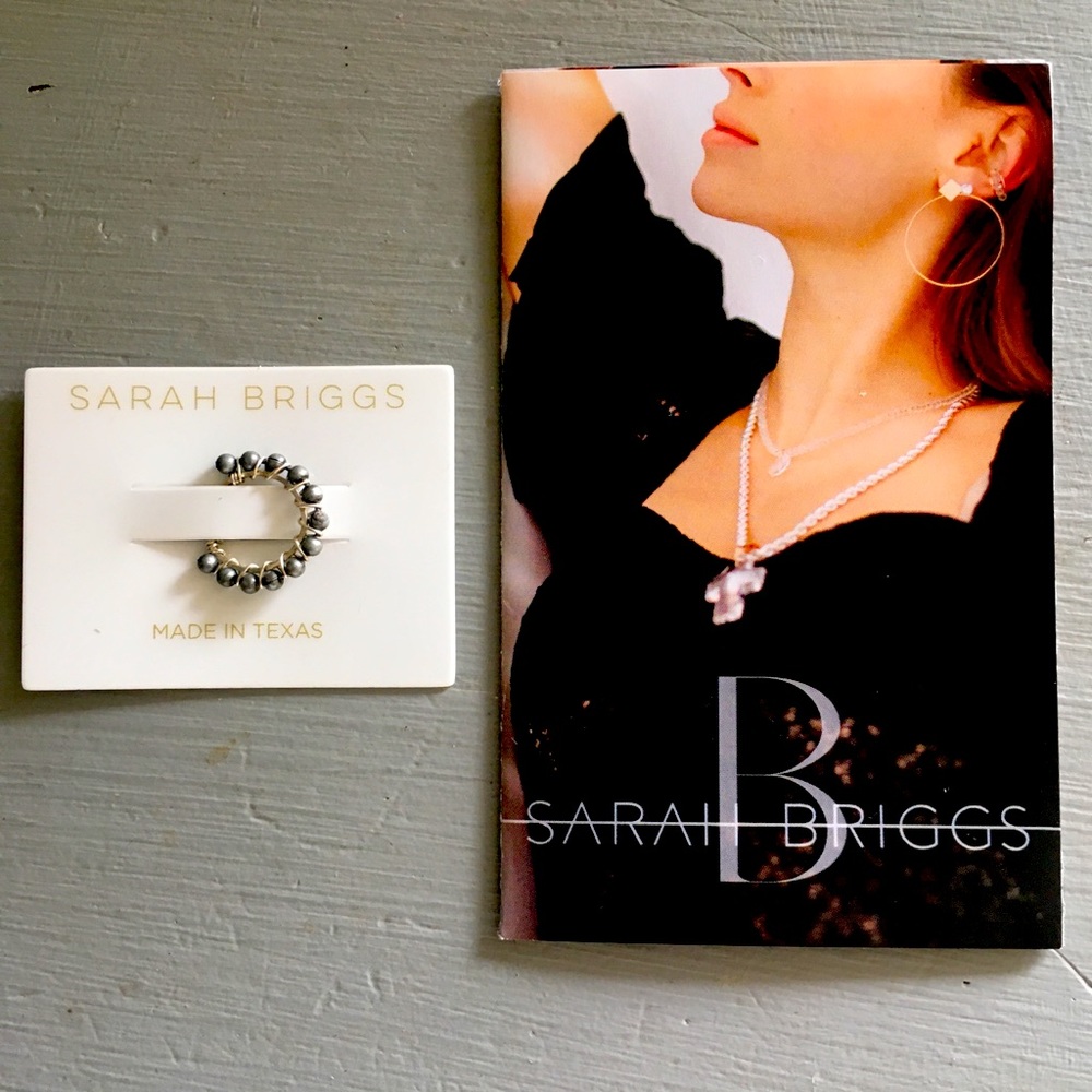 Sarah Briggs ear cuff - silver tone w pearls